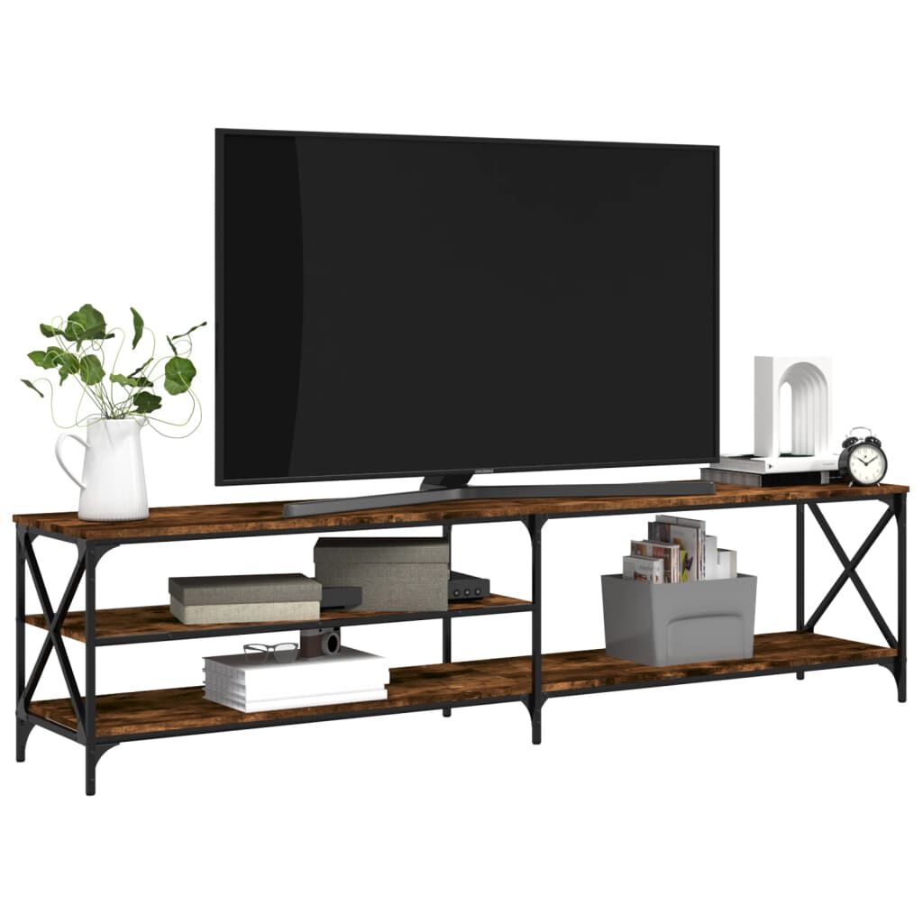 vidaXL Έπιπλο Τηλεόρασης Καπνιστή Δρυς 200x40x50 εκ Επεξ. Ξύλο/Μέταλλο