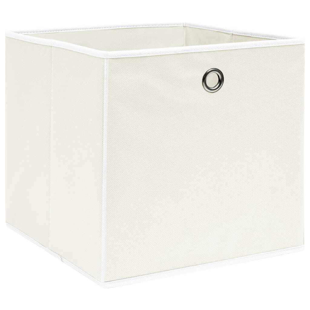 vidaXL Κουτιά Αποθήκευσης 4 τεμ. Λευκά 32 x 32 x 32 εκ. Υφασμάτινα