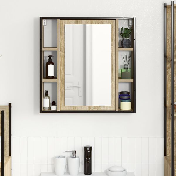 vidaXL Καθρέφτης Ντουλάπα Μπάνιου με ράφι Μπεζ 60 x 16 x 60 εκ