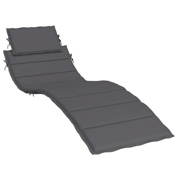 vidaXL Μαξιλάρι Ξαπλώστρας Ανθρακί 186x58x4εκ. από Ύφασμα Oxford