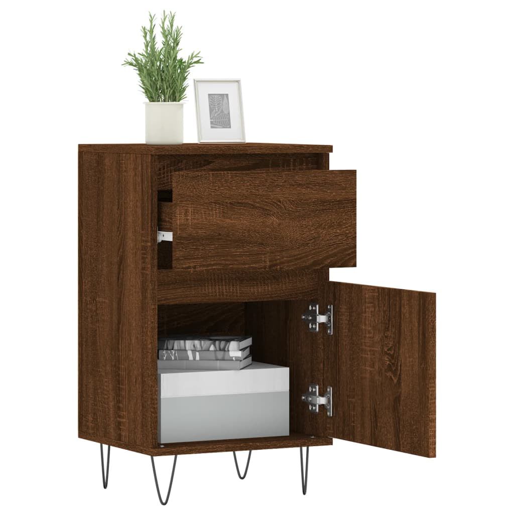 vidaXL Ντουλάπια 2 τεμ. Καφέ Δρυς 40x35x70 εκ. από Επεξεργασμένο Ξύλο