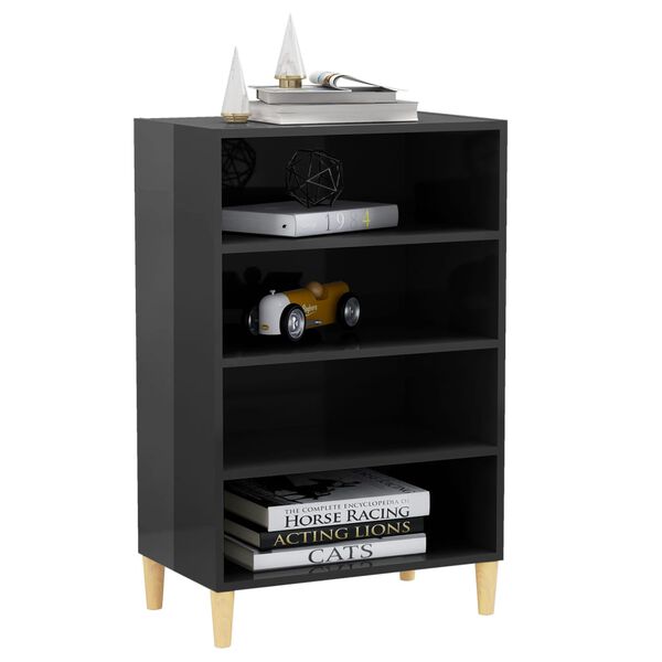 vidaXL Ραφιέρα Γυαλιστερή Γκρι 57 x 35 x 90 εκ. από Επεξ. Ξύλο