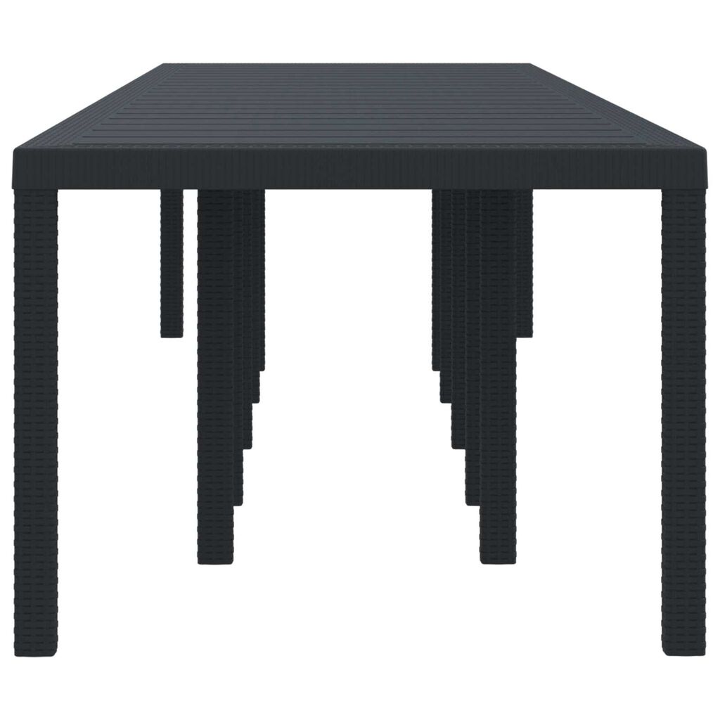 vidaXL Τραπέζι Κήπου Ανθρακί 350x100x73 εκ. Πολυ Ράτταν
