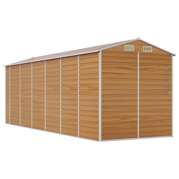 vidaXL Αποθήκη Κήπου Ανοιχτό Καφέ 191x555x198 εκ. Γαλβανισμένο Ατσάλι