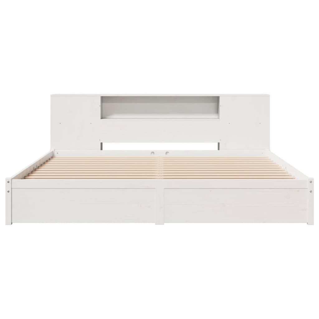 vidaXL Κρεβάτι Βιβλιοθήκη Χωρίς Στρώμα 180x200 εκ Μασίφ Ξύλο Πεύκου