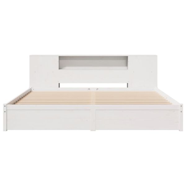 vidaXL Κρεβάτι Βιβλιοθήκη Χωρίς Στρώμα 180x200 εκ Μασίφ Ξύλο Πεύκου