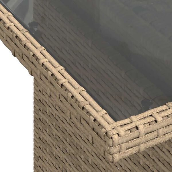 vidaXL Σετ Καναπέ Κήπου με μαξιλάρι 7 pcs Μπεζ Πολυ ράταν