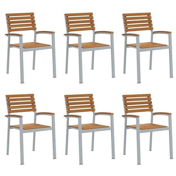vidaXL Καρέκλα Κήπου 8 pcs Καφέ 56 x 57 x 87εκ. Μασίφ ξύλο ακακίας