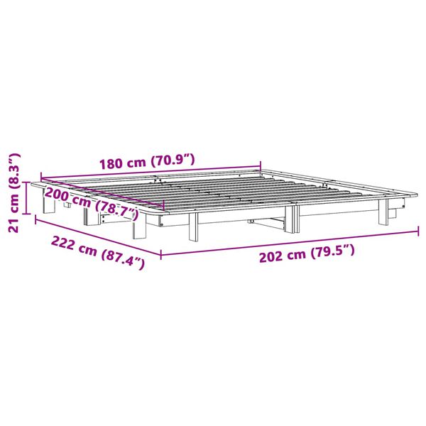 vidaXL Σκελετός Κρεβ. Χωρίς Στρώμα Λευκό 180x200 εκ Μασίφ Πεύκο