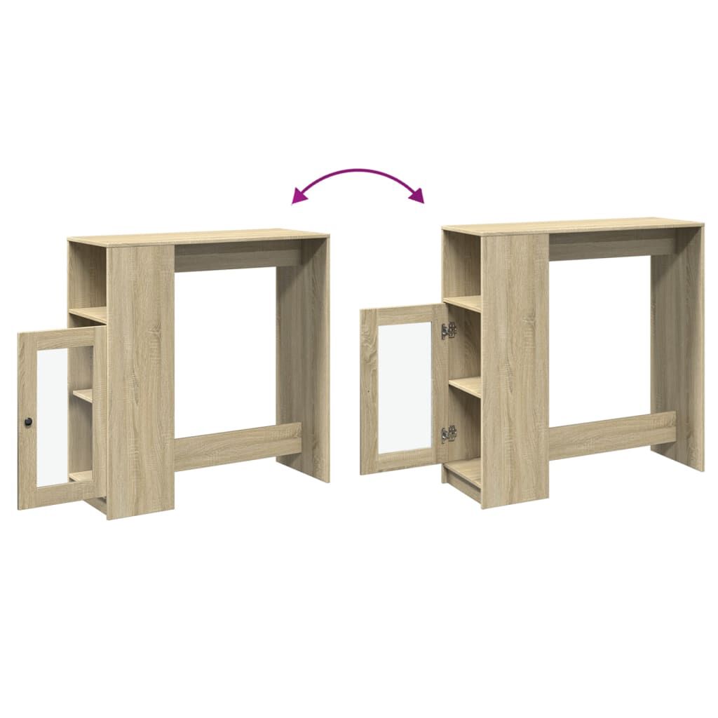 vidaXL Τραπέζι Μπαρ με Ράγες Sonoma Δρυς 101x40x103,5 εκ Επεξεργ. Ξύλο