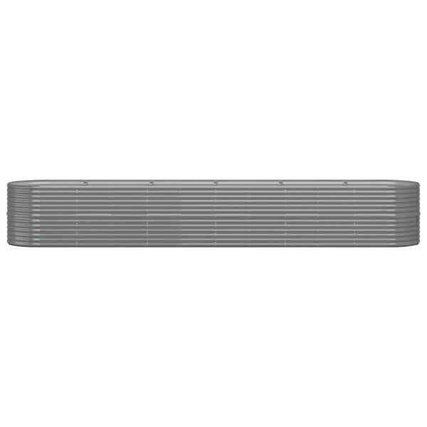 vidaXL Ζαρντινιέρα Γκρι 440x80x68 εκ. Ατσάλι με Ηλεκτρ. Βαφή Πούδρας