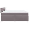 vidaXL Κρεβάτι Boxspring με Στρώμα Γκρι 200x200 εκ. Συνθετικό Δέρμα