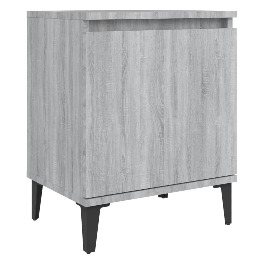 vidaXL Κομοδίνο Γκρι Sonoma 40 x 30 x 50 εκ. με Μεταλλικά Πόδια