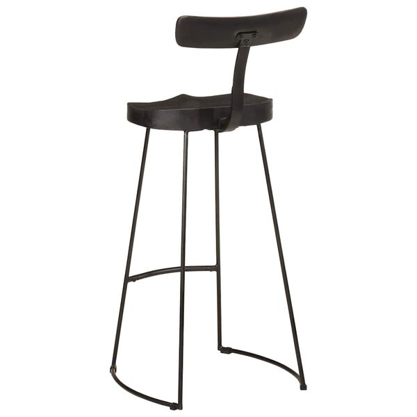 vidaXL Bar Stools 2 &tau;&epsilon;&mu;ά&chi;&iota;&alpha; &Mu;&alpha;ύ&rho;&omicron; 49x43x103 cm &Sigma;&tau;&epsilon;&rho;&epsilon;ό &xi;ύ&lambda;&omicron; Mango