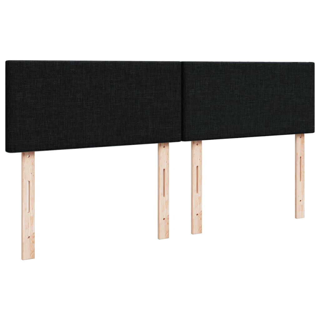 vidaXL Κρεβάτι Boxspring με Στρώμα Μαύρο 160x200 εκ. Υφασμάτινο