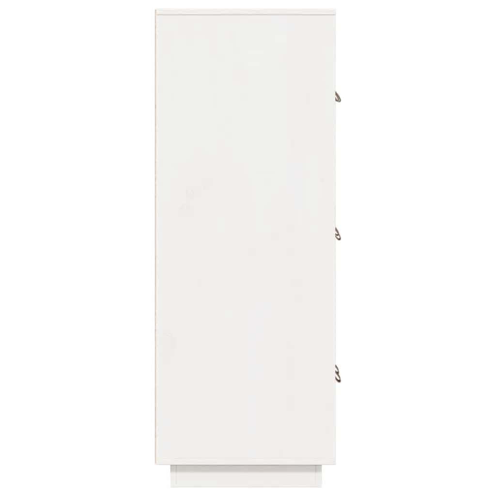 vidaXL Ντουλάπι Ψηλό Λευκό 67 x 40 x 108,5 εκ. από Μασίφ Ξύλο Πεύκου