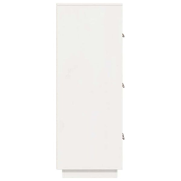 vidaXL Ντουλάπι Ψηλό Λευκό 67 x 40 x 108,5 εκ. από Μασίφ Ξύλο Πεύκου
