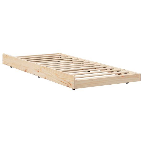vidaXL Κρεβάτι Φυσικό Μασίφ ξύλο πεύκου 90 x 190 cm