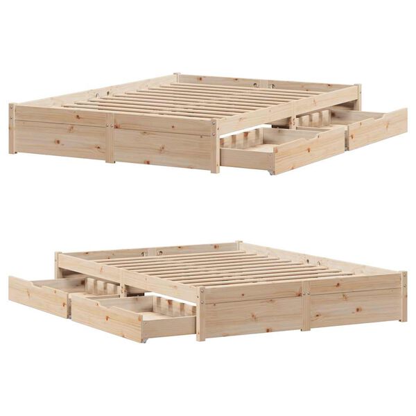 vidaXL Σκελετός Κρεβατιού Χωρίς Στρώμα 120x200 εκ Μασίφ Ξύλο Πεύκου