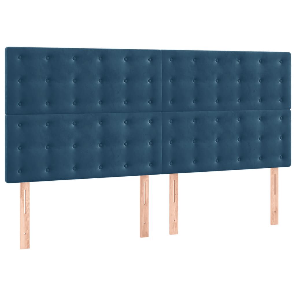 vidaXL Κεφαλάρια Κρεβατιού 4 τεμ. Σκ. Μπλε 80 x 5 x 78/88εκ. Βελούδινο
