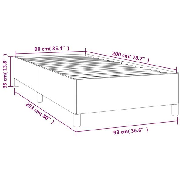 vidaXL Πλαίσιο Κρεβατιού Μαύρο 90x200 εκ. Βελούδινο
