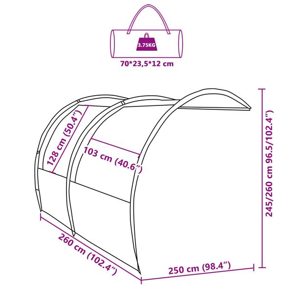 vidaXL Τέντα ανθεκτική στο νερό 250 x 260 x 260 εκ.