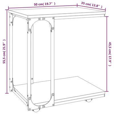 vidaXL Βοηθητικό Τραπέζι με Ρόδες Sonoma Δρυς 50x35x55,5εκ. Επεξ. Ξύλο