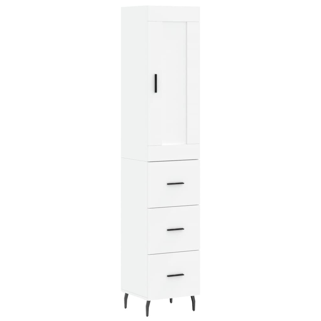 vidaXL Ντουλάπι Λευκό 34,5 x 34 x 180 εκ. από Επεξεργασμένο Ξύλο