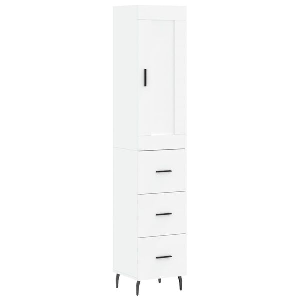 vidaXL Ντουλάπι Λευκό 34,5 x 34 x 180 εκ. από Επεξεργασμένο Ξύλο