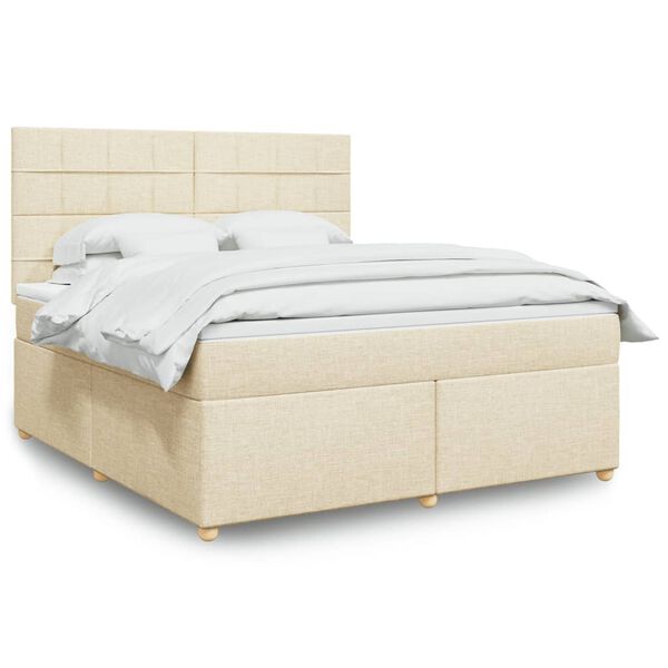 vidaXL &Kappa;&rho;&epsilon;&beta;ά&tau;&iota; Boxspring &mu;&epsilon; &Sigma;&tau;&rho;ώ&mu;&alpha; &Kappa;&rho;&epsilon;&mu; 180x200 &epsilon;&kappa;. &Upsilon;&phi;&alpha;&sigma;&mu;ά&tau;&iota;&nu;&omicron;