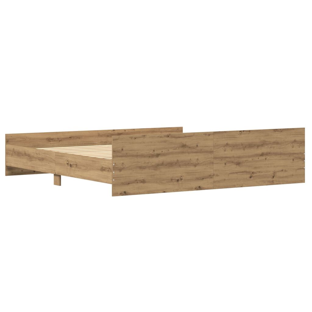 vidaXL Κρεβάτι Artisan Oak 200x200 εκ Επεξεργασμένο ξύλο