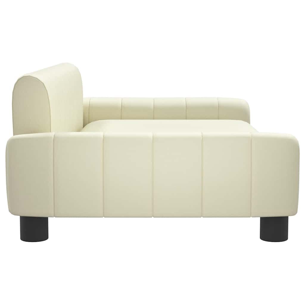vidaXL Κρεβάτι Σκύλου Κρεμ 90 x 53 x 30 εκ. από Συνθετικό Δέρμα