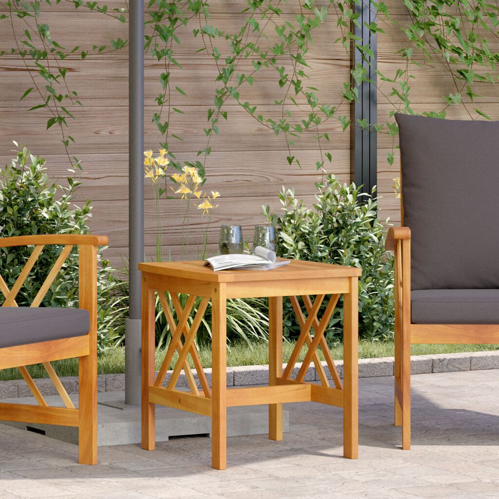 vidaXL Κηπουρική Πλευρικό Τραπέζι Καφέ 45x45x50 εκ Μασίφ Ξύλο Ακακίας