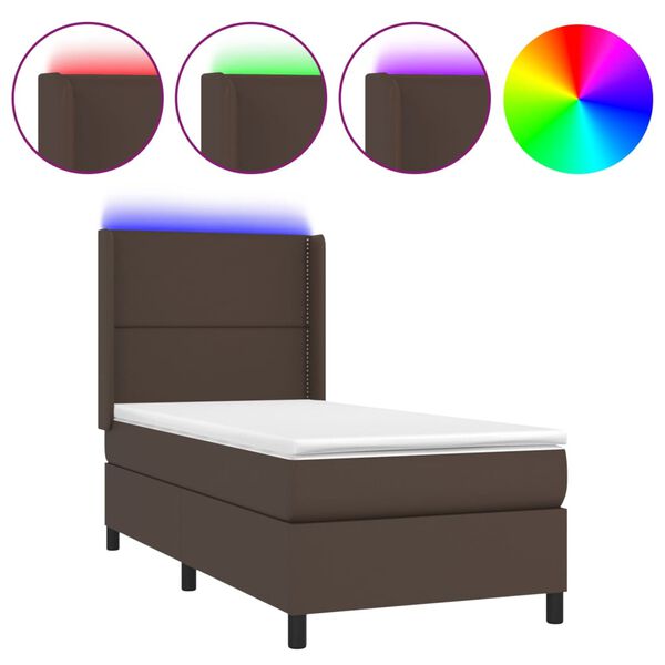 vidaXL &Kappa;&rho;&epsilon;&beta;ά&tau;&iota; Boxspring &mu;&epsilon; &Sigma;&tau;&rho;ώ&mu;&alpha; & LED &Kappa;&alpha;&phi;έ 80x200 &epsilon;&kappa;. &Sigma;&upsilon;&nu;&theta;. &Delta;έ&rho;&mu;&alpha;