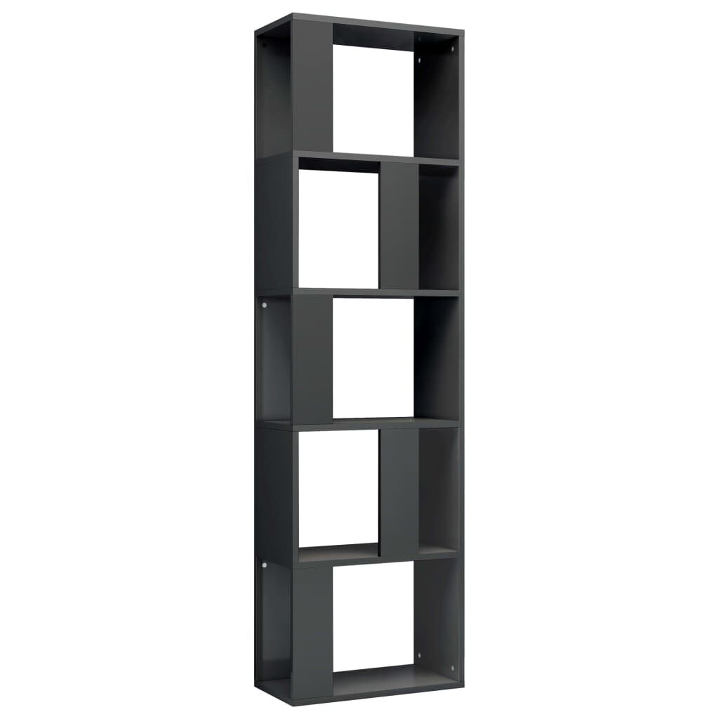 vidaXL Βιβλιοθήκη/Διαχωριστικό Γυαλιστ. Γκρι 45x24x159 εκ Μοριοσανίδα