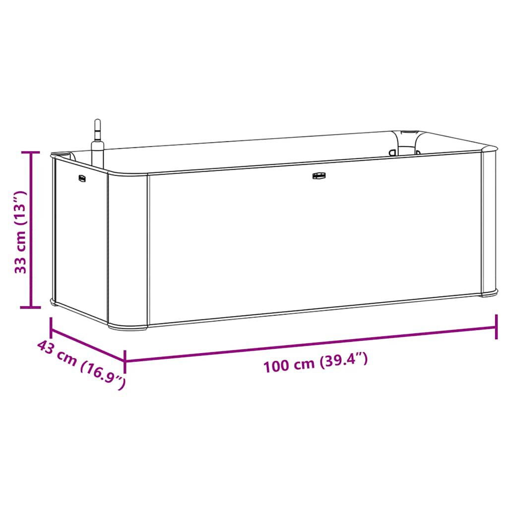 vidaXL Ζαρντινιέρα Κήπου Λευκή 100x43x33 εκ. με Αυτόματο Πότισμα