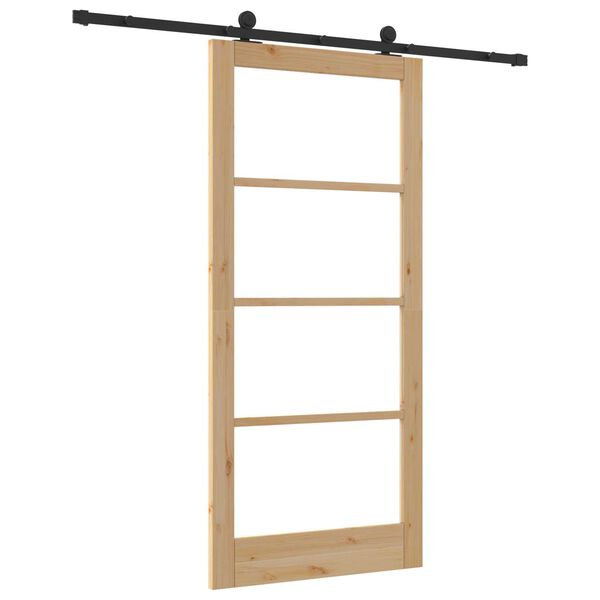 vidaXL Συρόμενη Πόρτα ORKDAL Καφέ 93 x 202 cm Ξύλο και μέταλλο