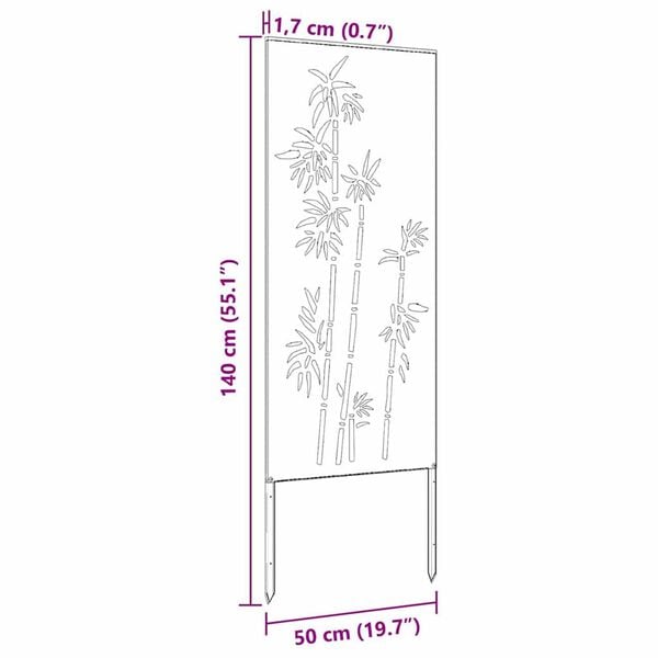 vidaXL Οθόνη Ιδιωτικότητας Κήπου Floral Μαύρο 50 x 140 εκ