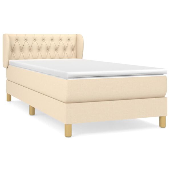 vidaXL &Kappa;&rho;&epsilon;&beta;ά&tau;&iota; Boxspring &mu;&epsilon; &Sigma;&tau;&rho;ώ&mu;&alpha; &Kappa;&rho;&epsilon;&mu; 90x190 &epsilon;&kappa;.&Upsilon;&phi;&alpha;&sigma;&mu;ά&tau;&iota;&nu;&omicron;