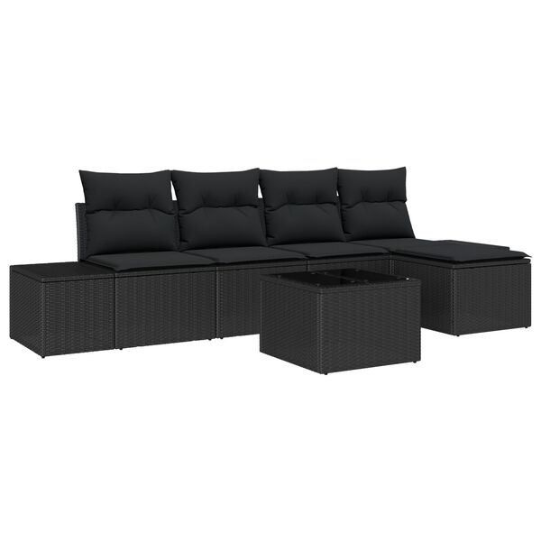 vidaXL Σετ Σαλονιού 6 Τεμαχίων με Μαξιλάρια Beige Πολυ Ρατάν