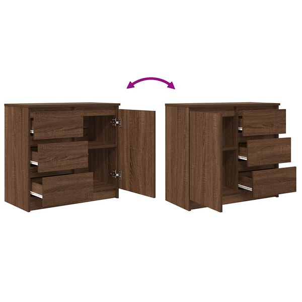 vidaXL Συρταριέρα με Συρτάρια καφέ δρυς 71x35x65 εκ. Επεξ. Ξύλο