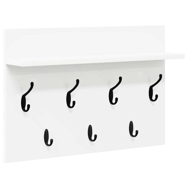 vidaXL Τοίχου Κρεμάστρα Λευκό 60 x 40 x 12 cm Επεξεργασμένο ξύλο