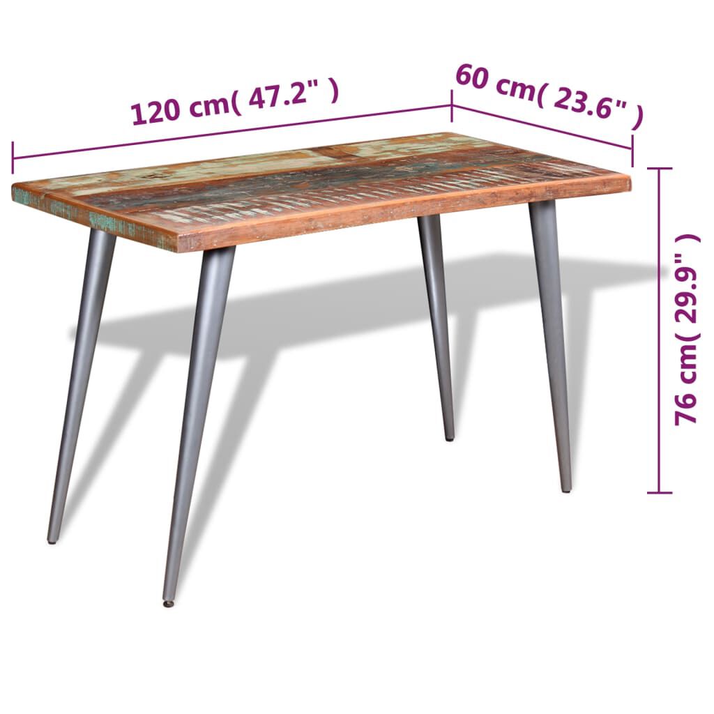 vidaXL Τραπεζαρία 120 x 60 x 76 εκ. από Μασίφ Ανακυκλωμένο Ξύλο