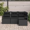 vidaXL Σετ Καναπέ Κήπου 4 pcs Μαύρο Πολυ ράταν