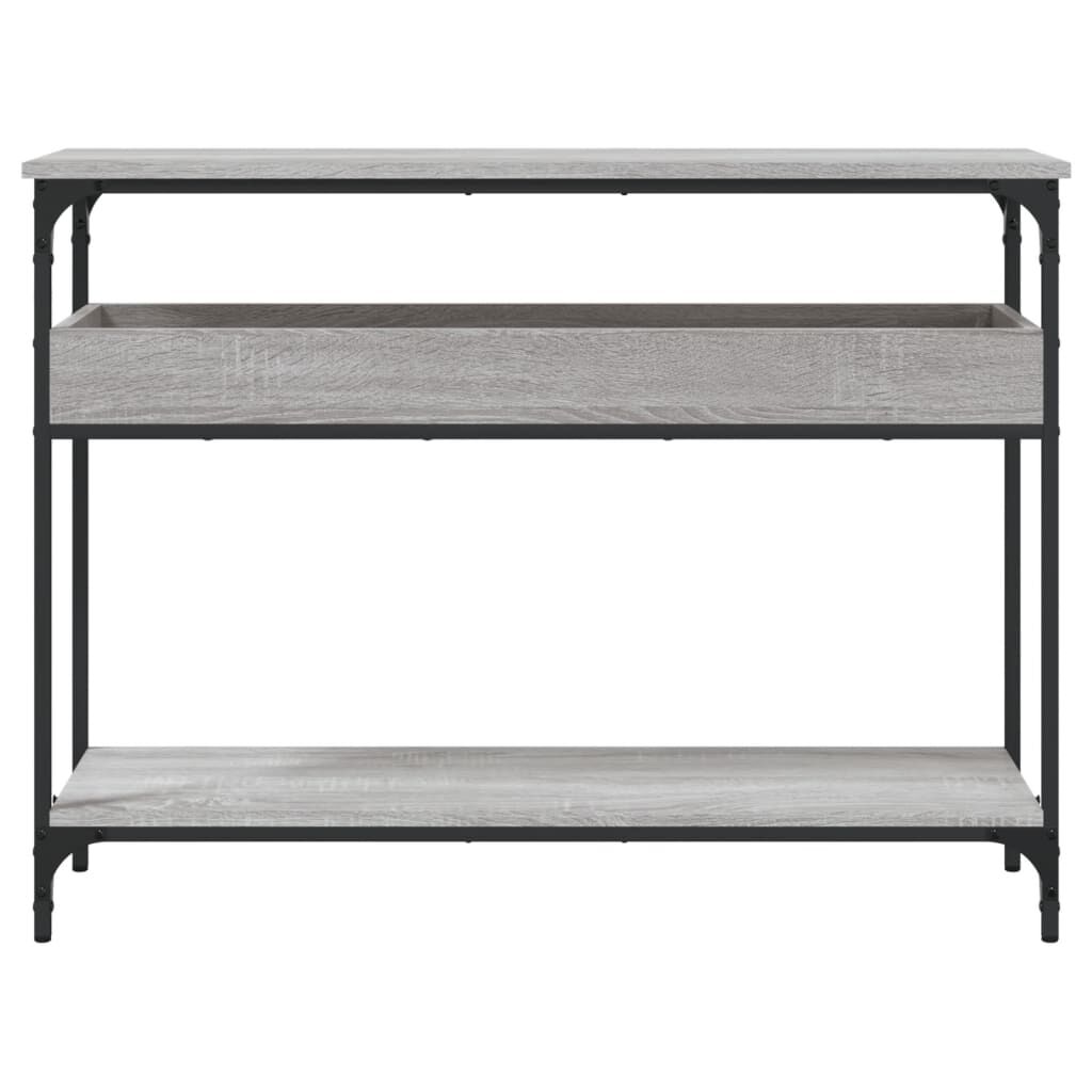 vidaXL Τραπέζι Κονσόλα με Ράφι Γκρι Sonoma 100x29x75 εκ. Επεξεργ. Ξύλο