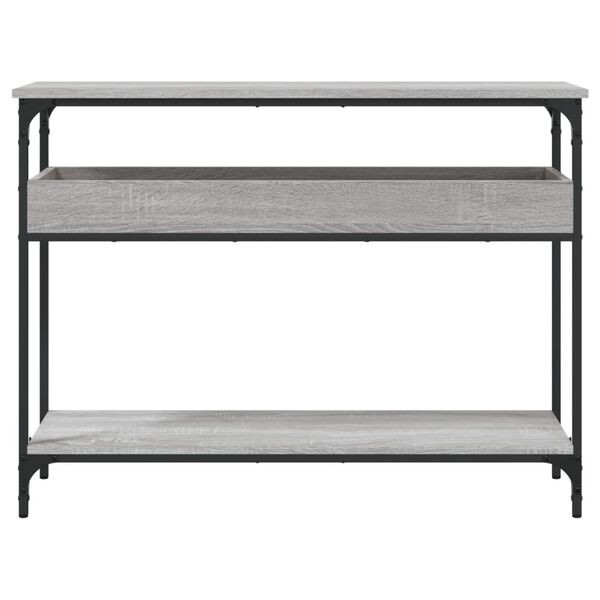 vidaXL Τραπέζι Κονσόλα με Ράφι Γκρι Sonoma 100x29x75 εκ. Επεξεργ. Ξύλο