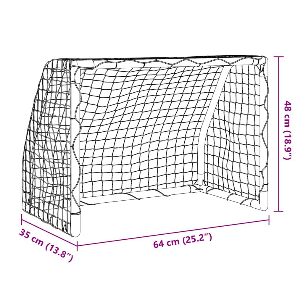 vidaXL Τέρματα Παιδικά 2 Τεμ. Λευκά 64x35x48 εκ. Μεταλλικά με Μπάλα