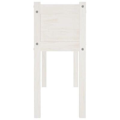 vidaXL Ζαρντινιέρα Λευκή 110 x 31 x 70 εκ. από Μασίφ Ξύλο Πεύκου