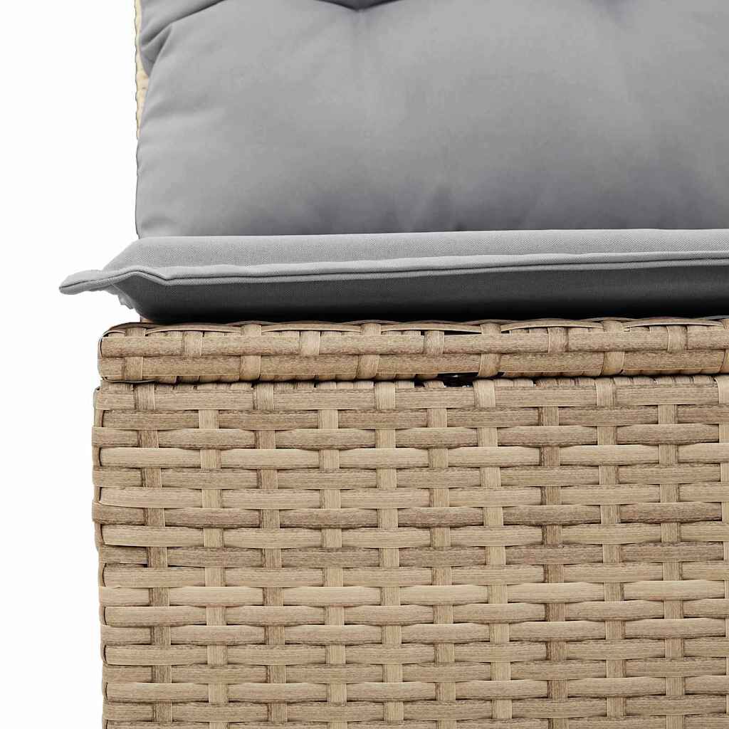 vidaXL Σετ Καναπέ Κήπου με αποθήκευση 7 pcs Μπεζ Πολυ ράταν