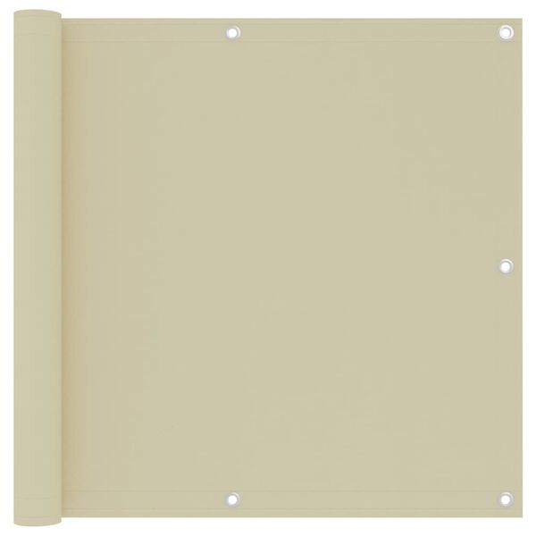 vidaXL Διαχωριστικό Βεράντας Κρεμ 90 x 500 εκ. Ύφασμα Oxford